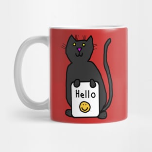 Cute Cat says Hello Mug